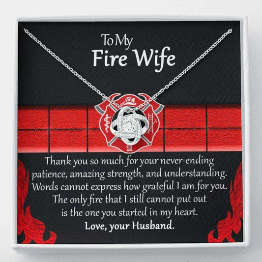 Wife Necklace, To My Fire Wife Necklace From Your Fireman Husband, Firefighters Wife Gift, Thin Red Line For Karwa Chauth Rakva