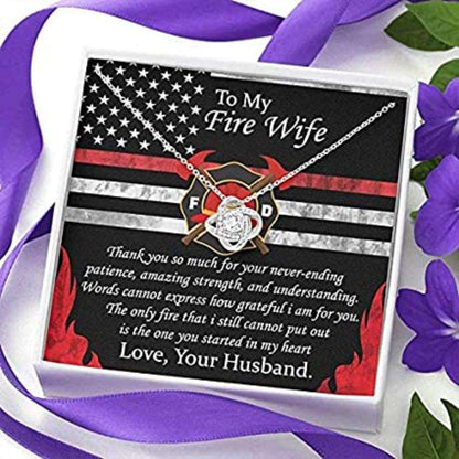 Wife Necklace, To My Firefighter Wife Necklace Gift, Anniversary Gift From Husband Dughter's Day Rakva