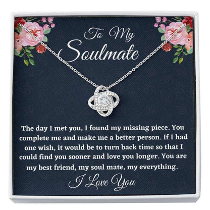 Wife Necklace, To My Soulmate Necklace Gift, Love Knot Necklace For Her Birthday, Anniversary Necklace Gift, Gift For Her For Karwa Chauth Rakva