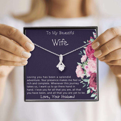 Wife Necklace, To My Wife Beautiful Necklace Gift, Christmas Gift For Wife, Gift For Wife From Husband, To My Soulmate Gift For Karwa Chauth Rakva