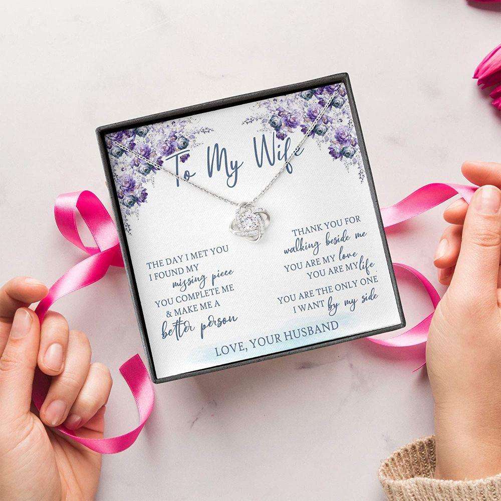 Wife Necklace “ To My Wife Gifts For Her “ Necklace With Gift Box For Karwa Chauth Rakva