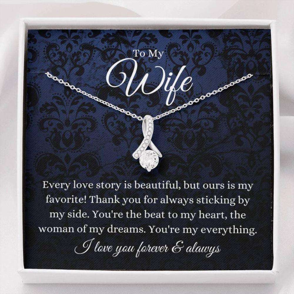 Wife Necklace, To My Wife Necklace, Anniversary Gift For Wife, Birthday Gift For Wife From Husband For Karwa Chauth Rakva
