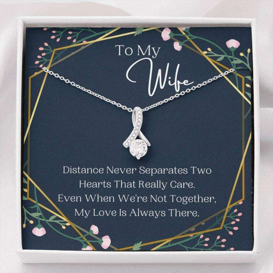 Wife Necklace, To My Wife Necklace, Distance Never Separates, Birthday Anniversary Gift For Wife For Karwa Chauth Rakva