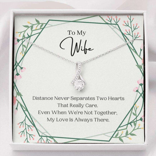 Wife Necklace, To My Wife Necklace, Distance Never Separates, Birthday Anniversary Gift For Wife For Karwa Chauth Rakva