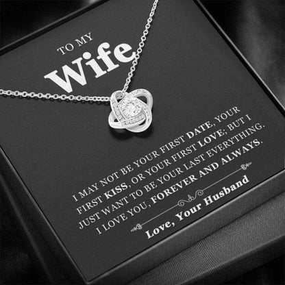 Wife Necklace, To My Wife Necklace, Gift For Wife From Husband, Love Knot Necklace For Karwa Chauth Rakva