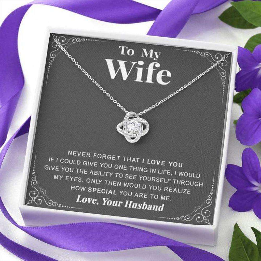 Wife Necklace, To My Wife Necklace Gift “ Never Forget That I Love You For Karwa Chauth Rakva