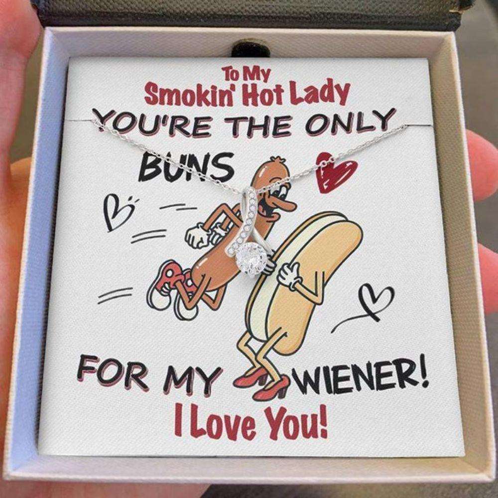 Wife Necklace, To My Wife Necklace Gift, You’Re The Only Buns, For My Wiener For Karwa Chauth Rakva