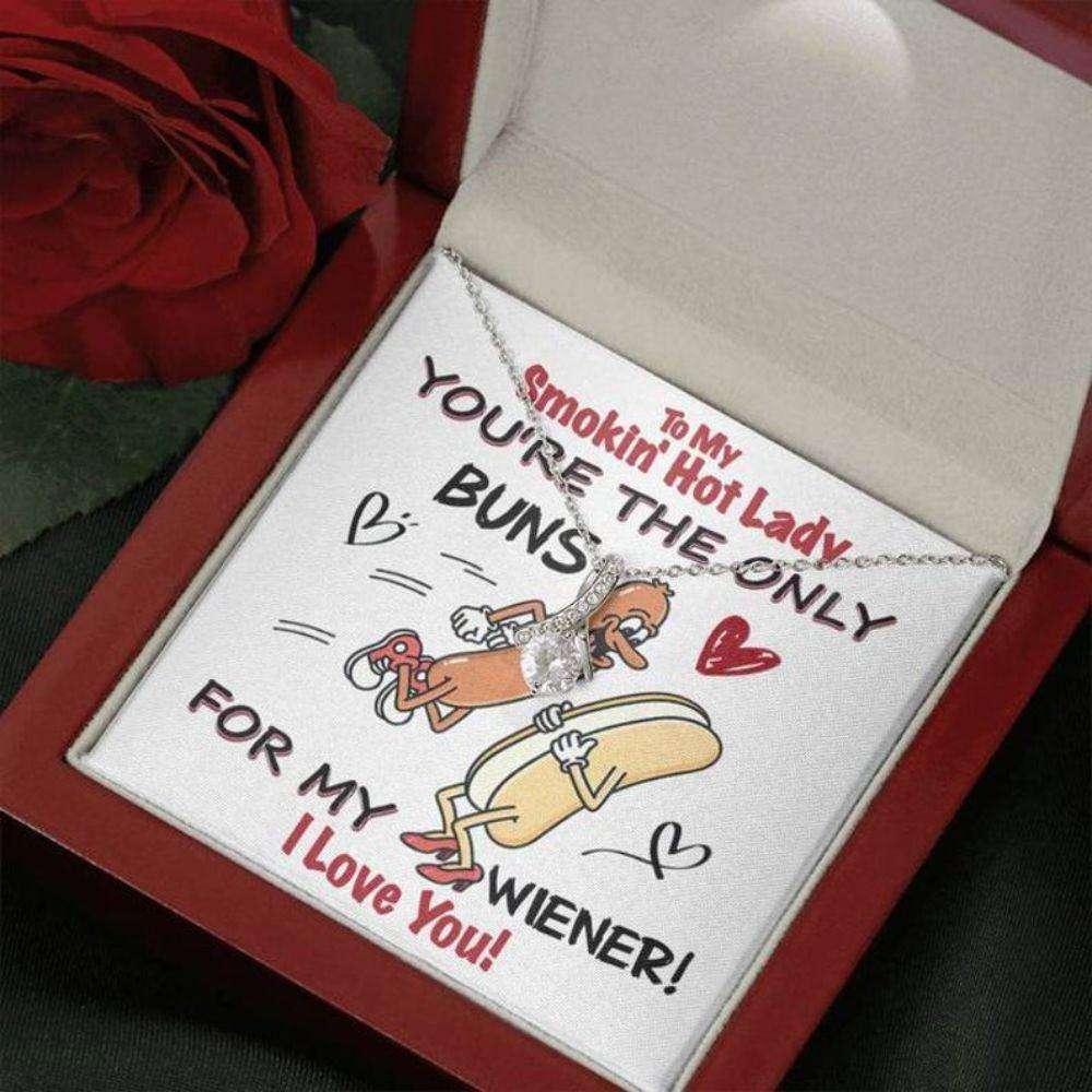 Wife Necklace, To My Wife Necklace Gift, You’Re The Only Buns, For My Wiener For Karwa Chauth Rakva