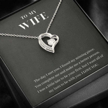 Wife Necklace, To My Wife Necklace, You Complete Me, Birthday Anniversary Gift For Wife For Karwa Chauth Rakva