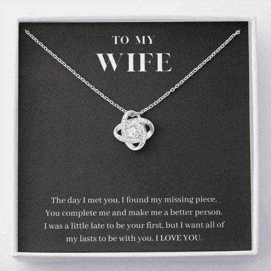 Wife Necklace, To My Wife Necklace, You Complete Me, Wife Birthday Anniversary Gift From Husband For Karwa Chauth Rakva