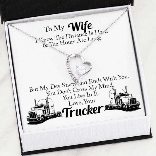 Wife Necklace, Truckers Wife Necklace, To My Wife Love Your Trucker, Necklace For Trucker Wife For Karwa Chauth Rakva