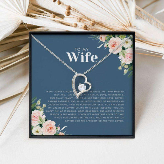 Wife Necklace, Wife Gift: Gifts For Wife, Birthday Christmas Valentines Day Anniversary Forever Love Necklace For Karwa Chauth Rakva