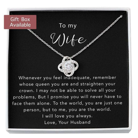 Wife Necklace, Wife Gift, Wife Necklace Gift From Husband, Wife Gift From Husband, Wife Anniversary Birthday Necklace Gift For Karwa Chauth Rakva