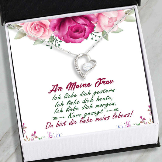 Wife Necklace, Wife Gifts “ An Meine Frau “ Forever Love Necklace “ Jewelry For Women, Her “ Gift For Anniversary Birthday For Karwa Chauth Rakva