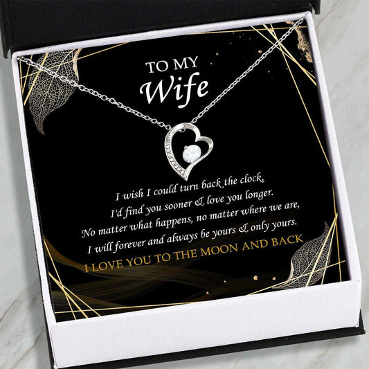 Wife Necklace, Wife Gifts “ Forever Love Necklace “ To My Wife From Husband “ Gift For Anniversary Birthday For Karwa Chauth Rakva