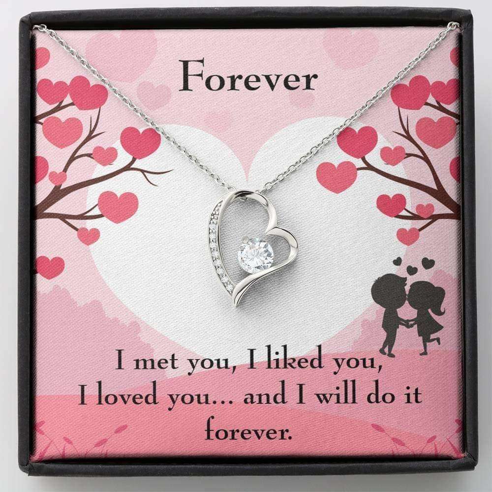 Wife Necklace, Wife Girlfriend Message Card Forever Necklace Gift Necklace For Karwa Chauth Rakva