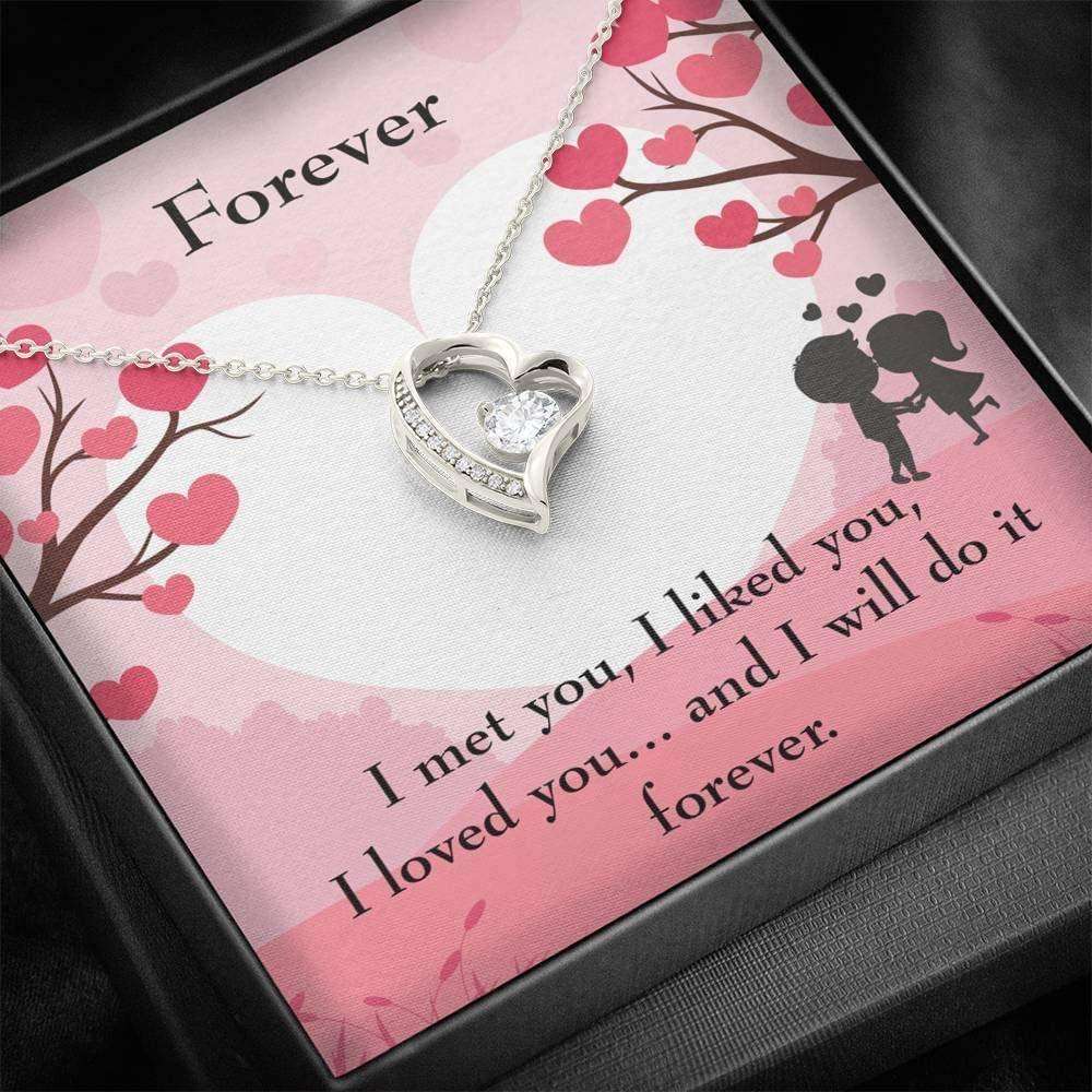 Wife Necklace, Wife Girlfriend Message Card Forever Necklace Gift Necklace For Karwa Chauth Rakva