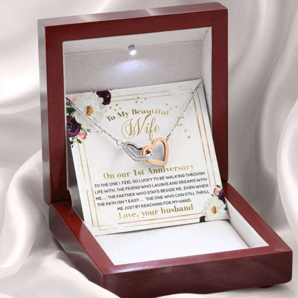 Wife Necklace,1St Wedding Anniversary Necklace Gift, First Paper Anniversary For Karwa Chauth Rakva