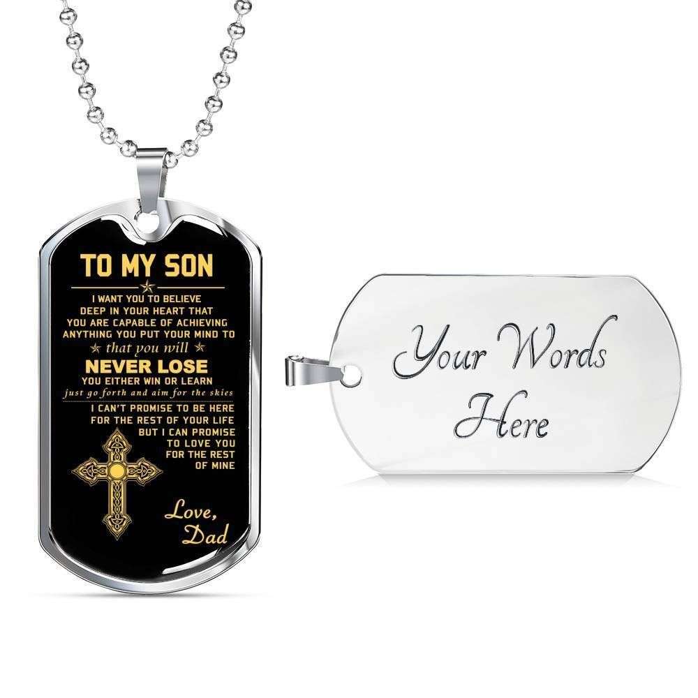 You Will Never Lose Dad Giving Son Dog Tag Military Chain Necklace Rakva
