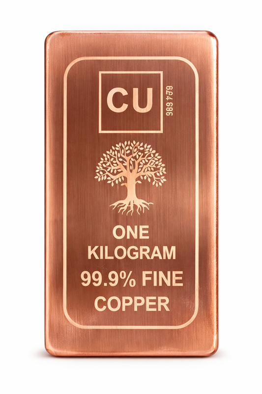 1 KG Copper Bar 99.9% Pure Fine Copper Bullion – 1 Kilogram Investment Grade Copper Ingot