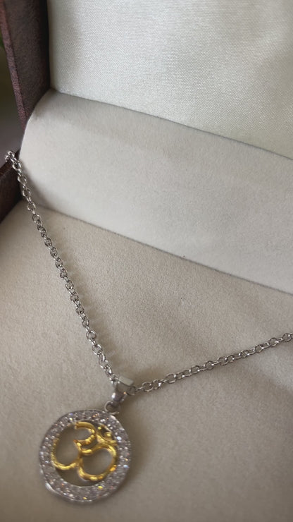 Om 925 Sterling Silver Pendant Necklace with Chain – Spiritual Jewelry | Rakva