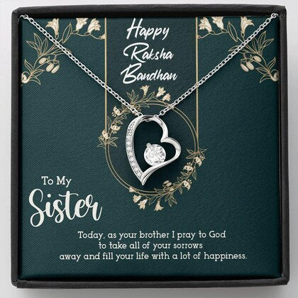 Best Raksha Bandhan Gift for Sister - Pure Silver Necklace Gift Set