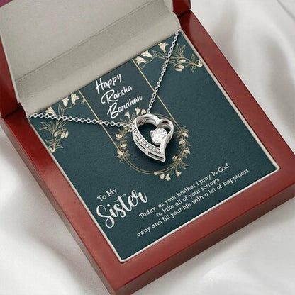 Best Raksha Bandhan Gift for Sister - Pure Silver Necklace Gift Set