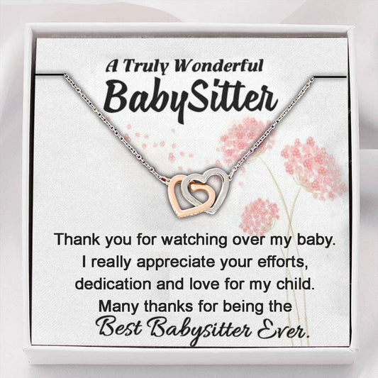 Babysitter Necklace, A Truly Wonderful Babysitter Gift, Thank You Necklace