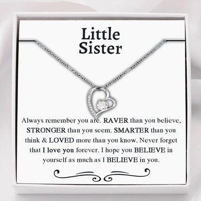 Sister Necklace, Little Sister Necklace Gift From Big Brother, Gift For Little Sister Birthday