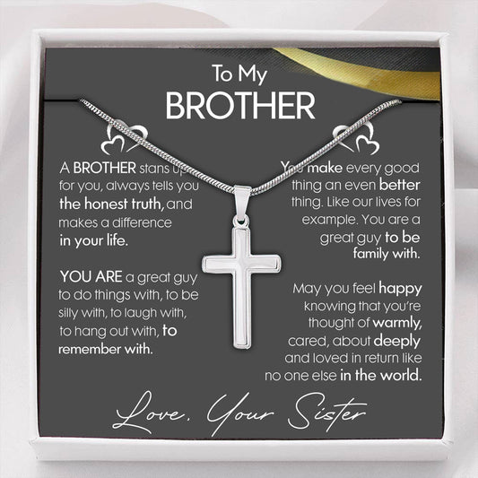Brother Necklace, Necklace Gift For Brother From Sister, Brother Birthday Graduation Wedding Day Gift Rakva