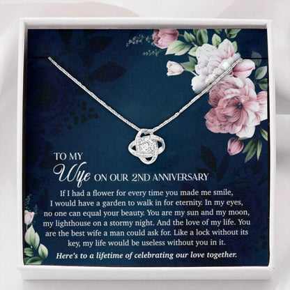 Wife Necklace, 2Nd Years Wedding Anniversary Necklace Gift For Wife, Two Year Anniversary Gifts