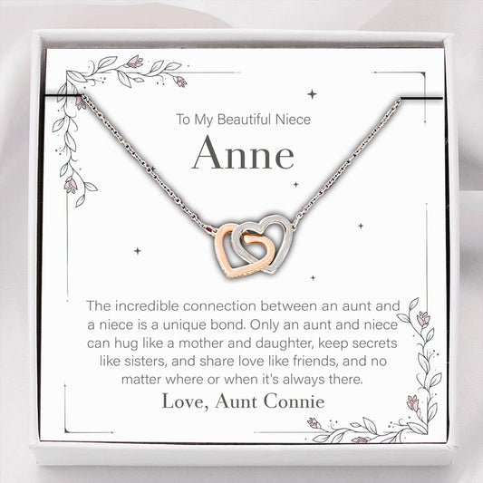Niece Necklace, Personalized Necklace To My Beautiful Niece “ Aunt Niece Necklace Gift Custom Name