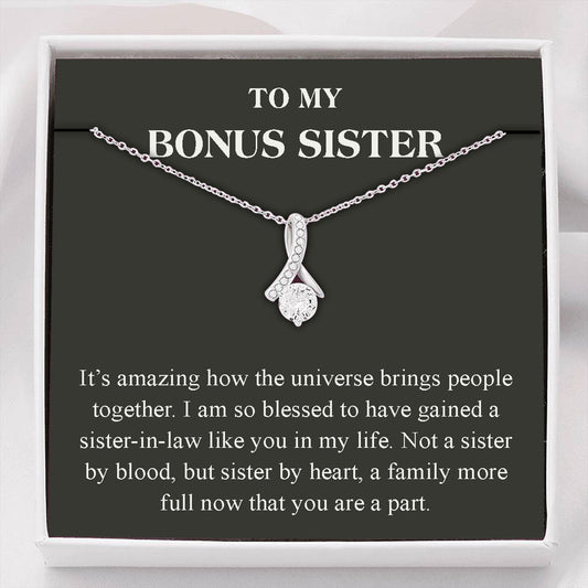 Sister Necklace, Bonus Sister Necklace, Sister In Law Gift Christmas, Sister In Law Wedding Gift