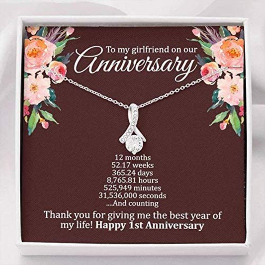 Girlfriend Necklace, 1 Year Anniversary Necklace Gift For Girlfriend, First Year Anniversary, One Year Dating