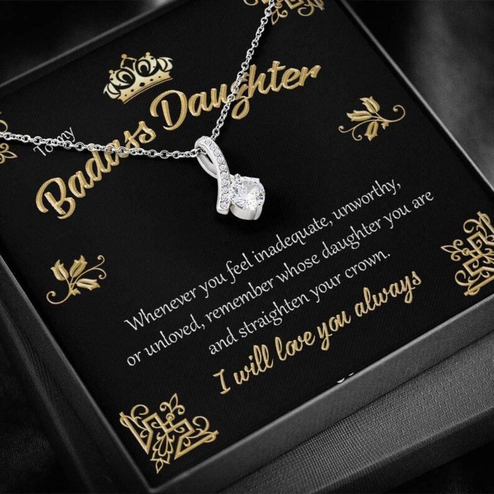 Daughter Necklace, Badass Daughter Necklace Gift “ I Will Love You Always