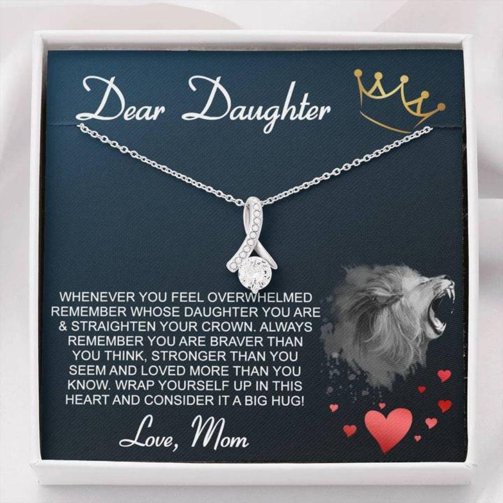 Daughter Necklace, Dear Daughter Œcrown” Alluring Beauty Necklace Gift From Dad Mom