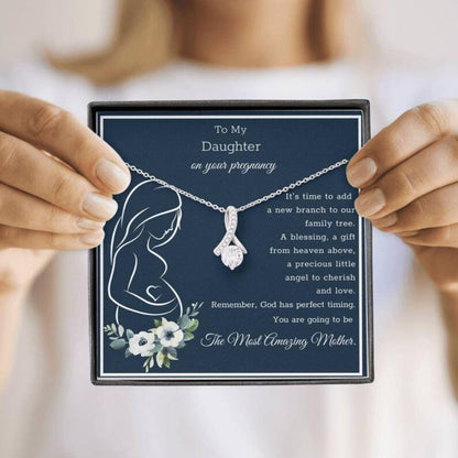 Daughter Necklace, Gift For Pregnant Daughter, Pregnancy Gift For Daughter, Mom To Be Necklace