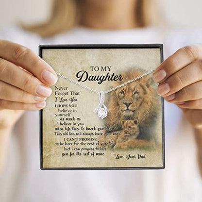 Daughter Necklace, To My Daughter Necklace Gift From Dad Old “ Lion Your Back Believe Rest Of Mine