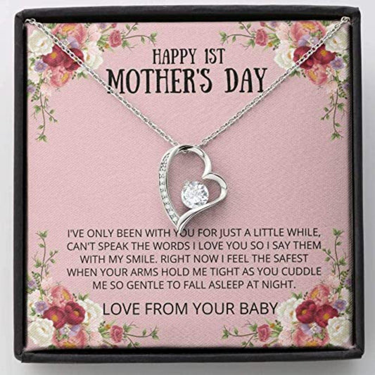Mom Necklace, 1St Mother’S Day Necklace Gift For Mom “ I Love You Necklace, First Mother’S Day