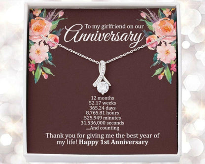 Wife Necklace, 1St Wedding Anniversary Necklace Gift For Girlfriend, First Year Anniversary