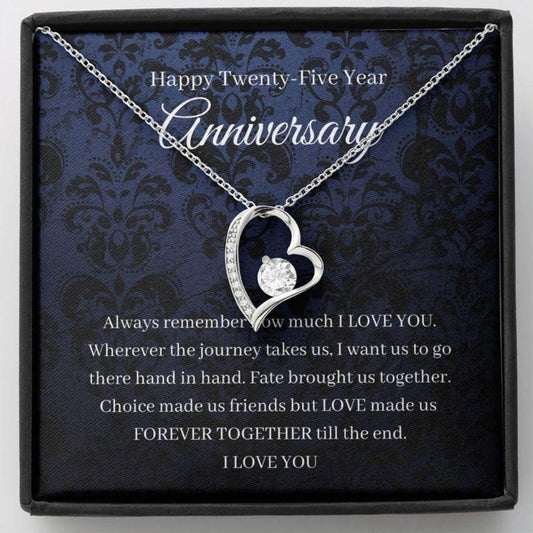 Wife Necklace, 25Th Wedding Anniversary Necklace Gift For Wife Silver Anniversary Twenty Fifth