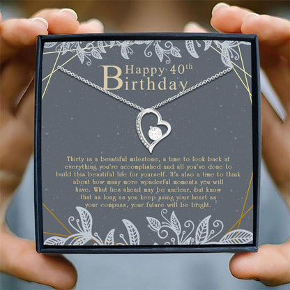 40Th Birthday Necklace “ Happy 40Th Birthday Necklace Card “ Gift For Her Birthday Necklace Rakva