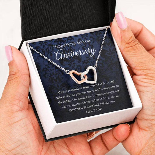 Wife Necklace, 46Th Wedding Anniversary Necklace Gift For Wife Games Anniversary Forty Sixth 46 Year