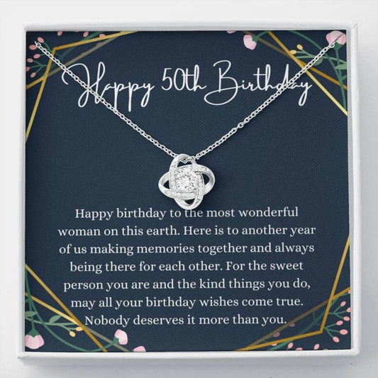 Wife Necklace, Mom Necklace, 50Th Birthday Necklace, 50Th Birthday Gift For Her, Fiftieth Birthday Gift