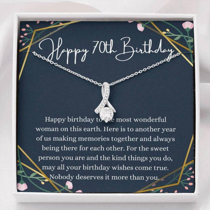 Mom Necklace, 70Th Birthday Necklace, 70Th Birthday Gift For Her, Seventieth Birthday Gift