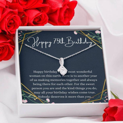 Mom Necklace, 75Th Birthday Necklace, 75Th Birthday Gift For Her, Seventy Fifth Birthday Gift