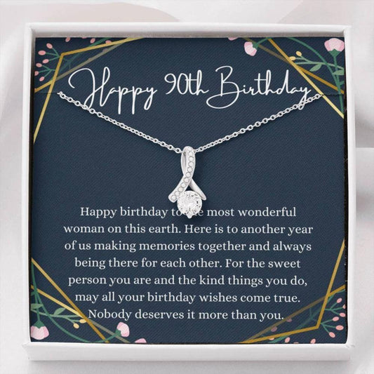 Grandmother Necklace, Mom Necklace, 90Th Birthday Necklace, 90Th Birthday Gift For Her, Ninetieth Birthday Gift