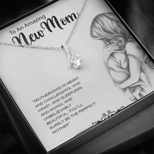 Special Gift For New Mom/Mom To Be - Pure Silver Pendant & Message Card | Combo Gift Box Rakva