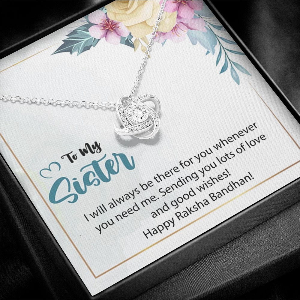 Meaningful Rakhi Gift for Sister - Pure Silver Necklace Gift Set