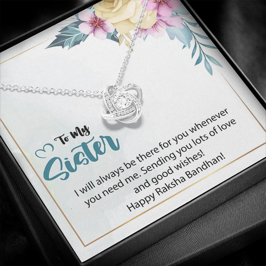 Meaningful Rakhi Gift for Sister - Pure Silver Necklace Gift Set Rakva